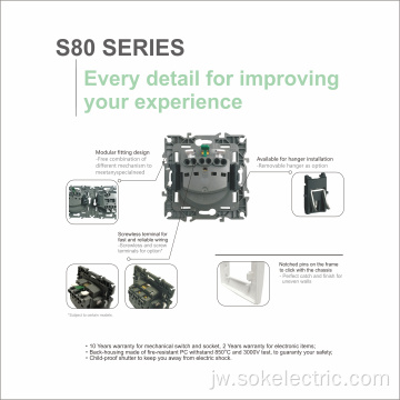 13A Single Universal Stopkontak-Screwless Terminal